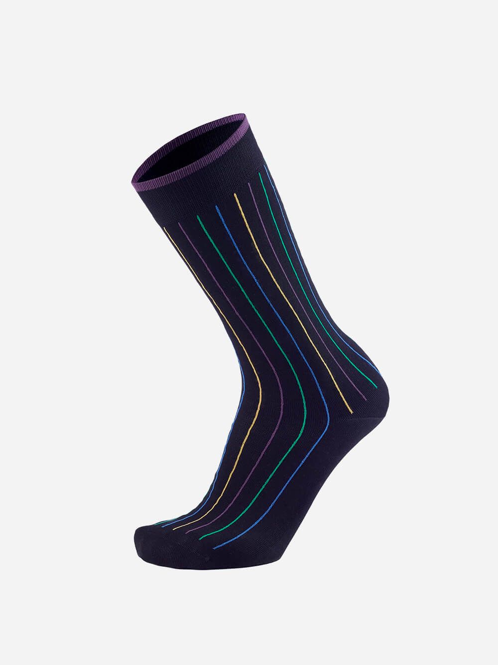 Colourful Stripes Black Socks | Westmister