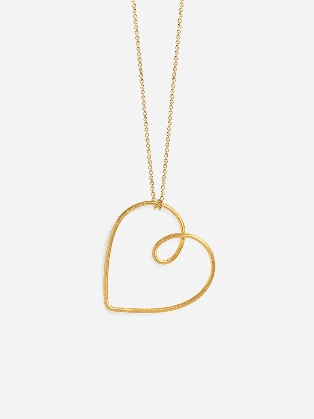 Golden Necklace Love Heart Wire | Coquine Jewelry