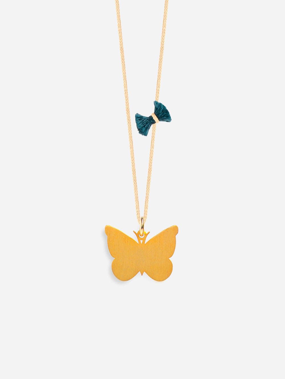 Golden Necklace Butterfly-Linen String | Coquine Jewelry