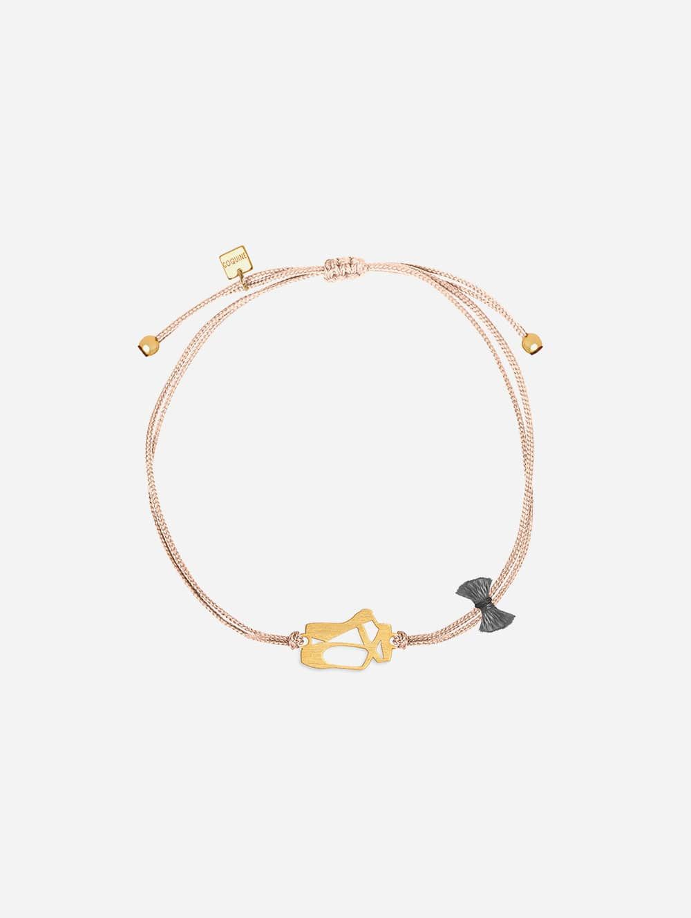 Golden Bracelet Ballerina-Linen String | Coquine Jewelry 