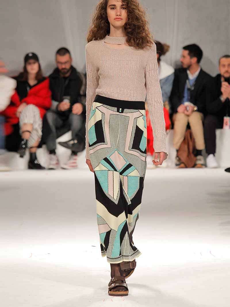Jacquard Knit Midi Skirt