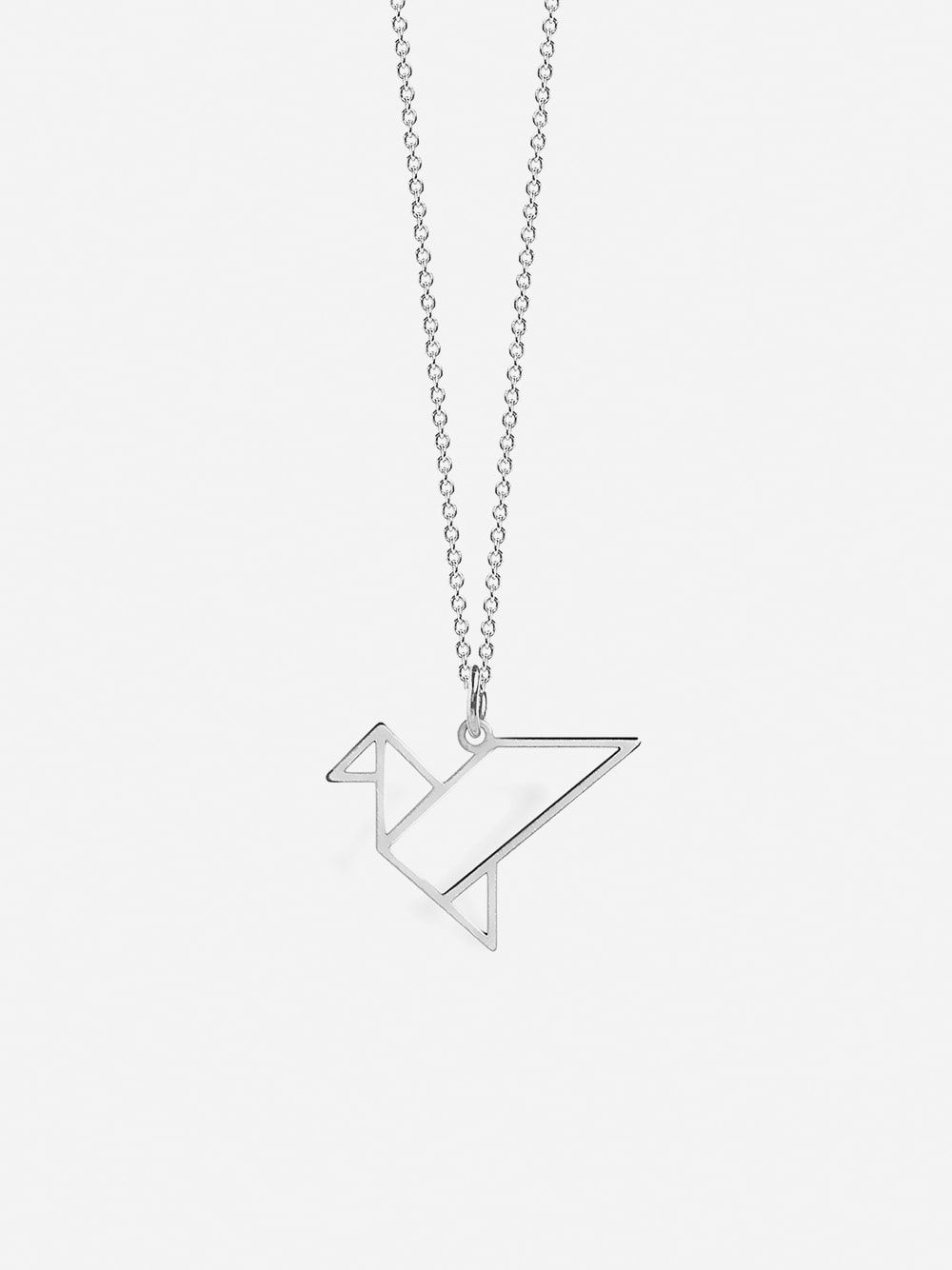 Silver Necklace Origami Tsuru | Coquine Jewelry 