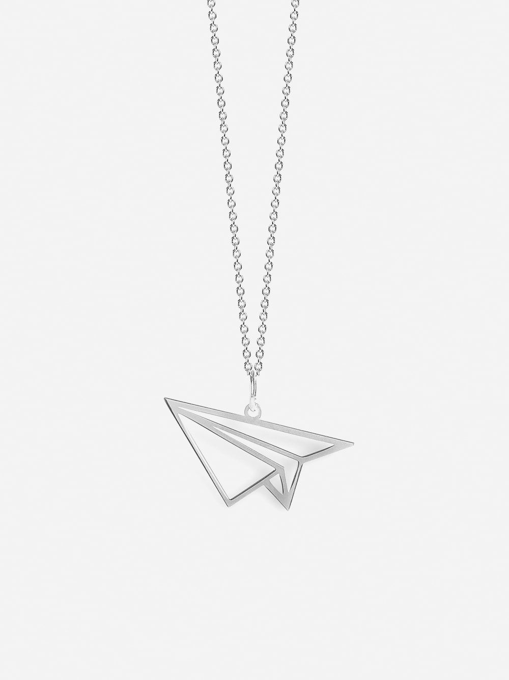 Silver Necklace Origami Airplane | Coquine Jewelry