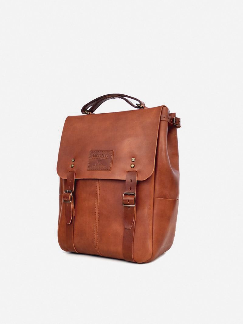Candeeiros Brown Leather Backpack | Ideal & Co