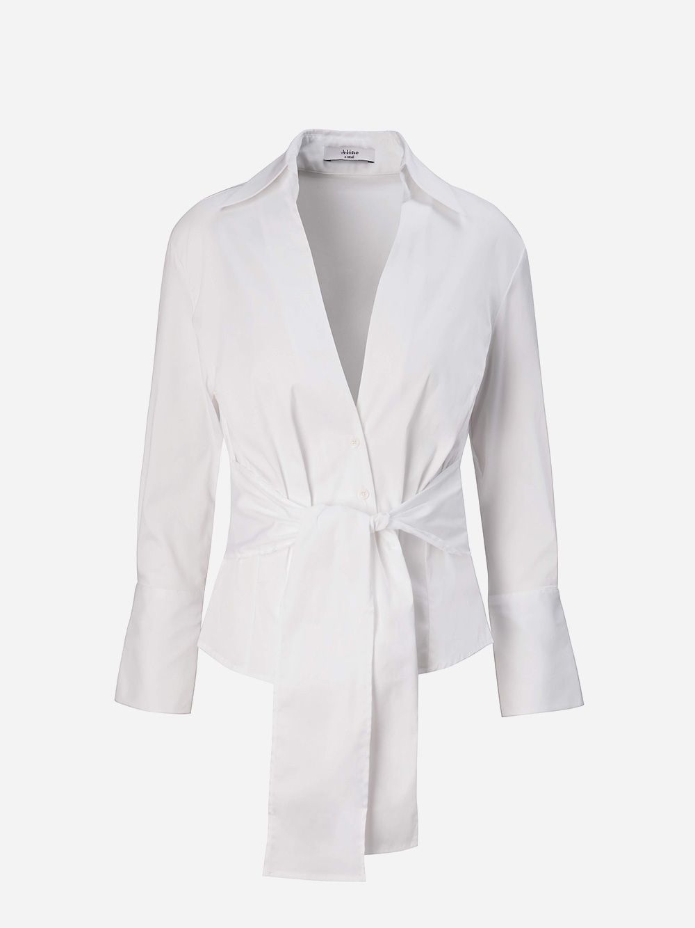 White Monica Belted Blouse | A-line Clothing