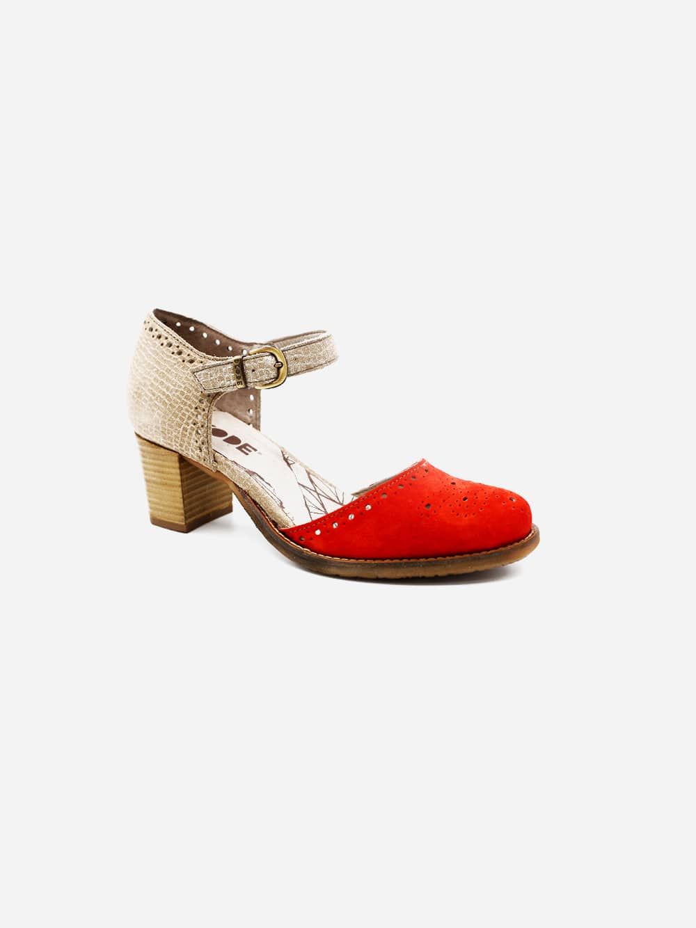Berthe Red Gold Shoes | Dkode