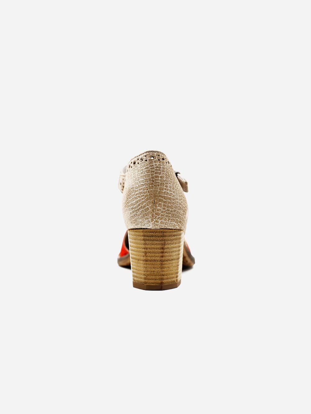 Berthe Red Gold Shoes | Dkode