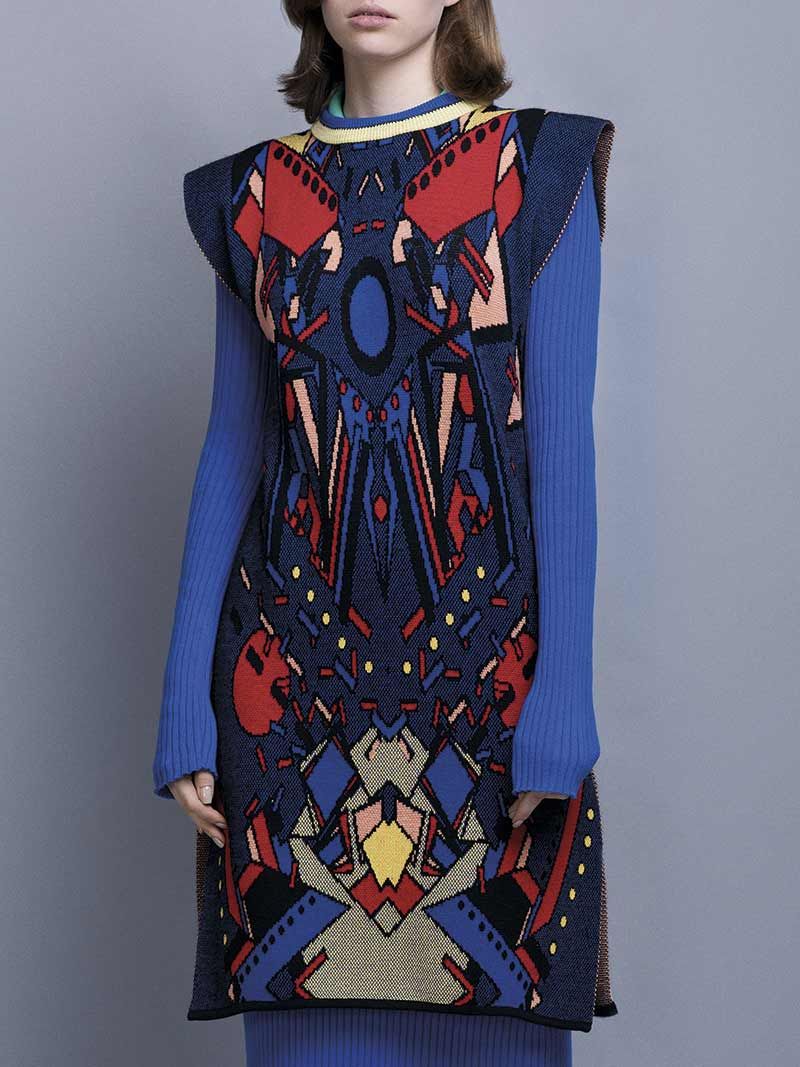 5 Color Knit Cape Dress | Susana Bettencourt