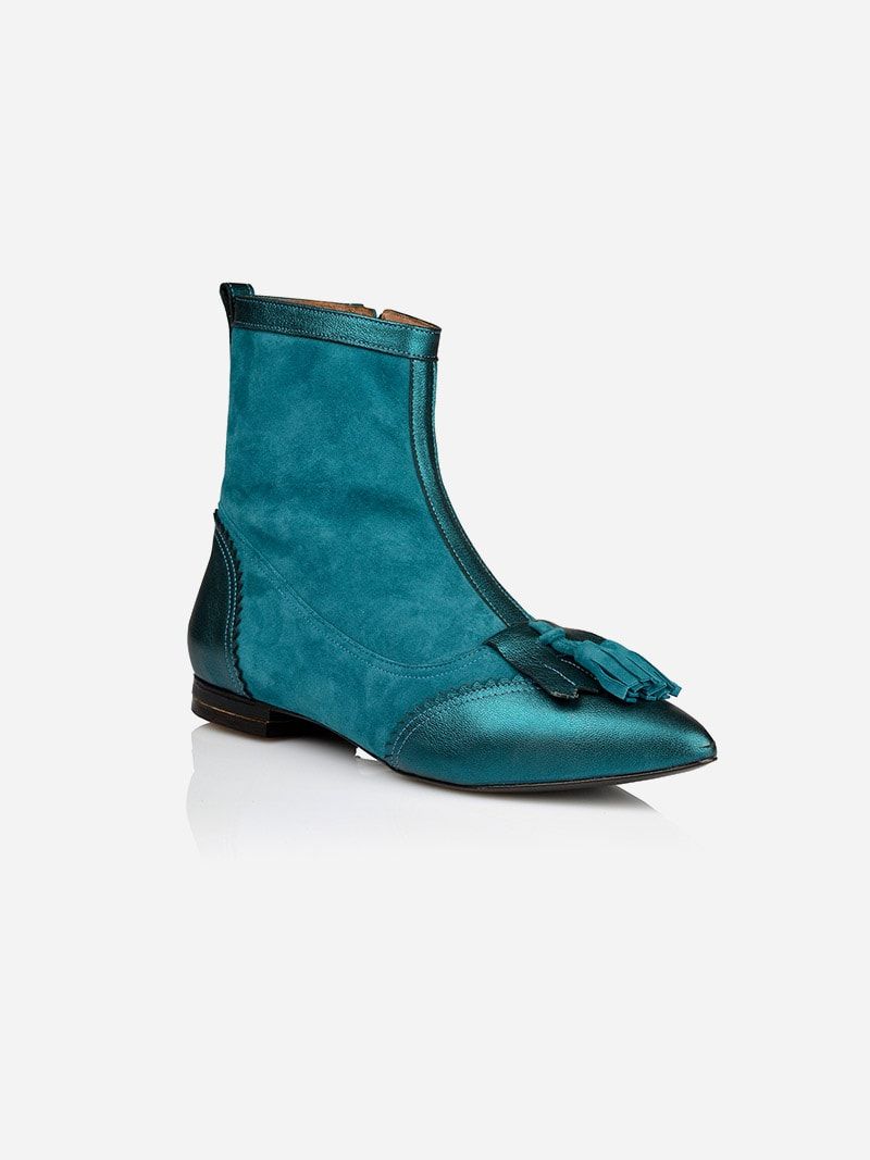 Tassel Blue Ankle Boots | JJ Heitor