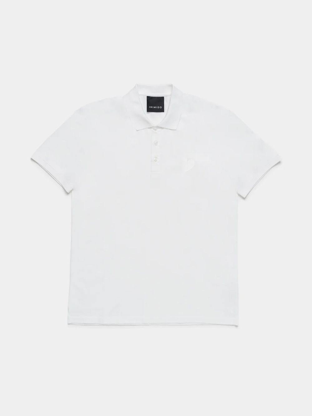 White Classic Embroidery Heart Jersey Polo