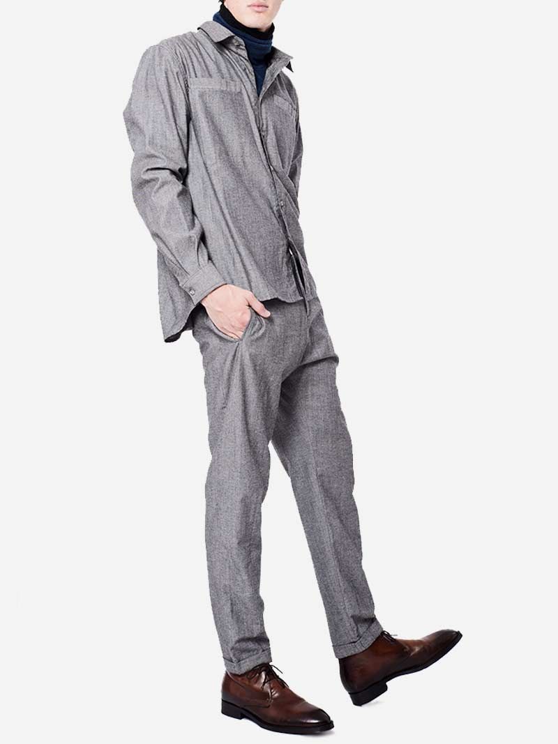 Grey shirt with front pockets | Nair Xavier