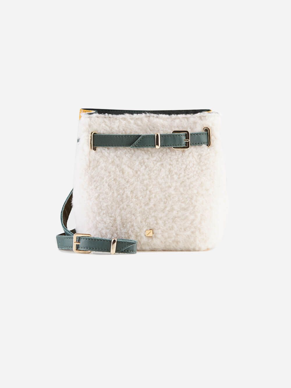 Multicolor Belt Bag White Shearling | Maria Maleta
