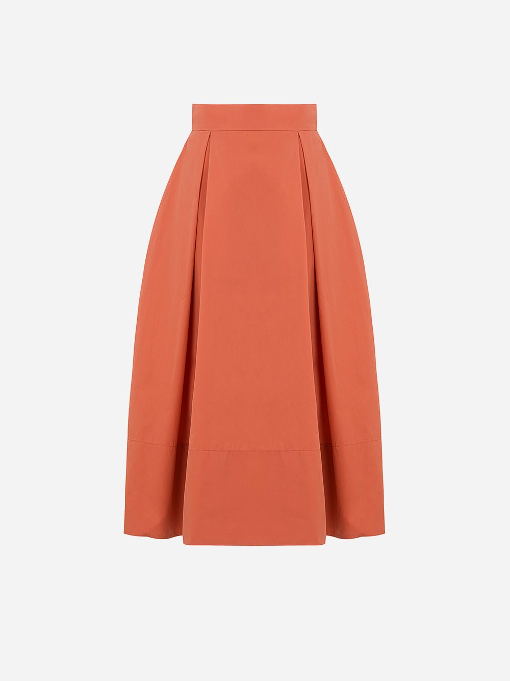 Orange A-line Pleated Skirt | A-line Clothing