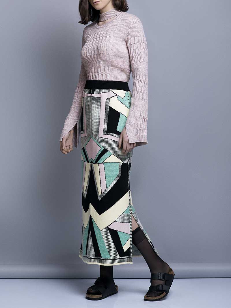Rib Crop Sweater Shinny Pink | Susana Bettencourt