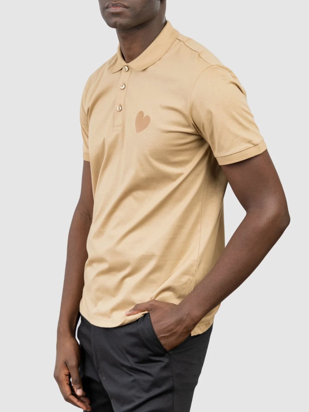 Polo Beige Classic Embroidery Heart Jersey 