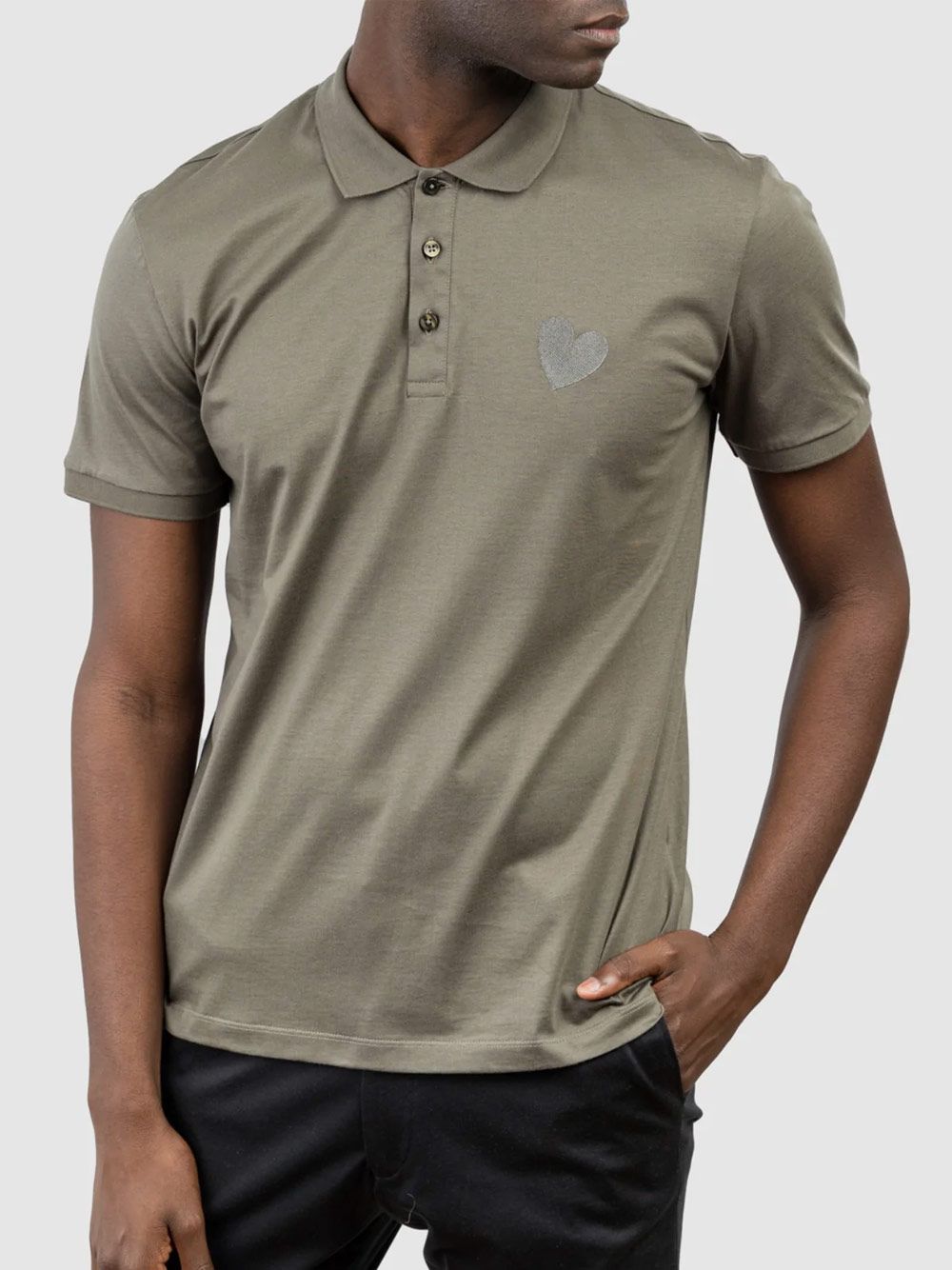 Polo Olive Classic Embroidery Heart Jersey 