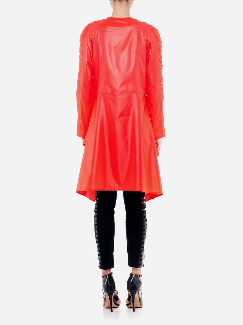 Red Ruffle Trench Coat | Luis Buchinho