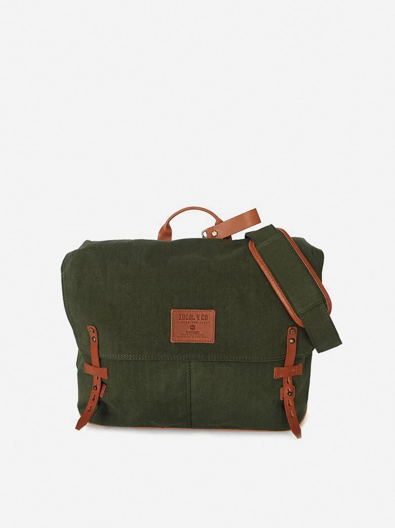 Alcaide Green Messenger Bag | Ideal & Co