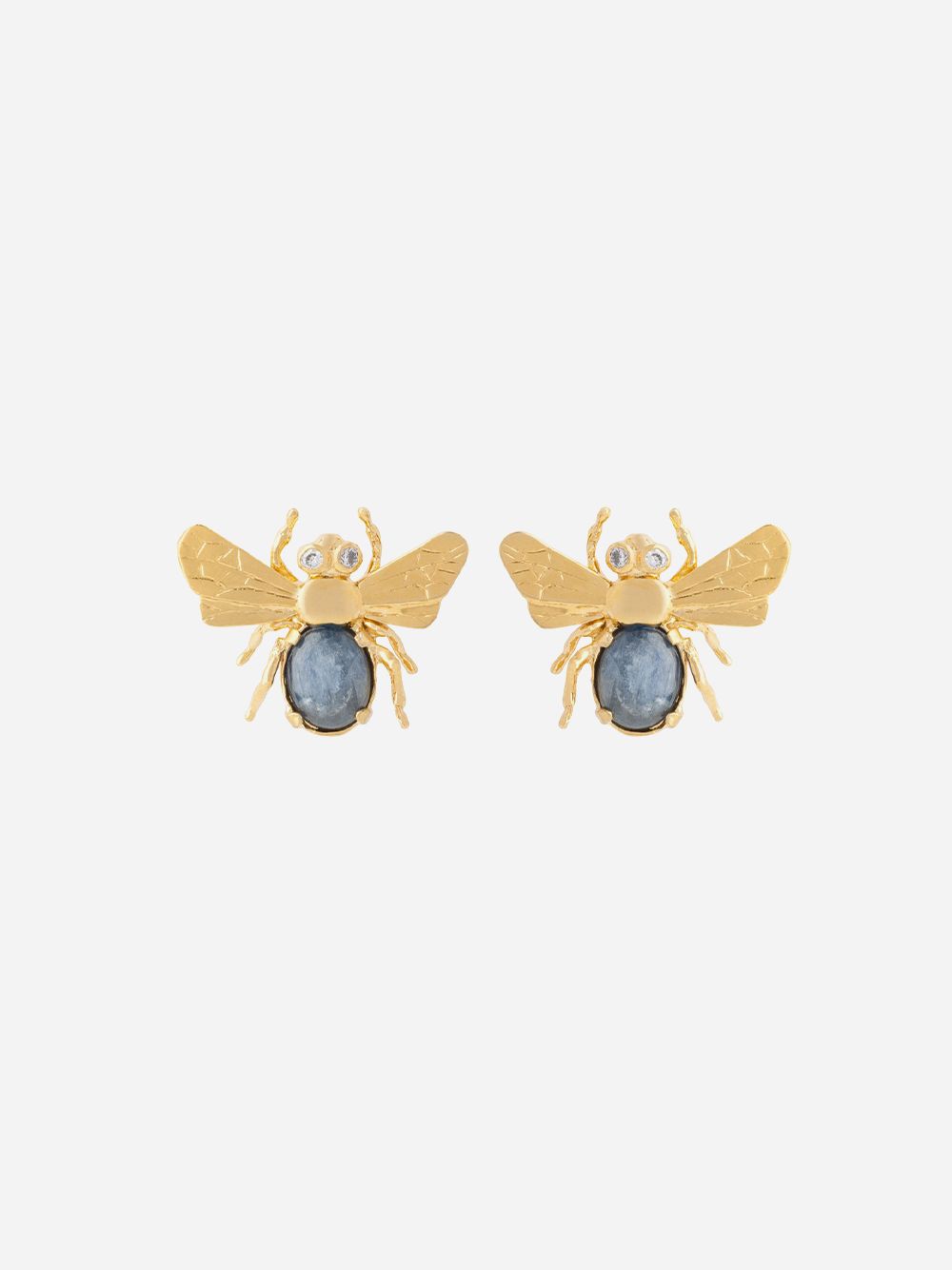 Blue Flying Bee Earrings