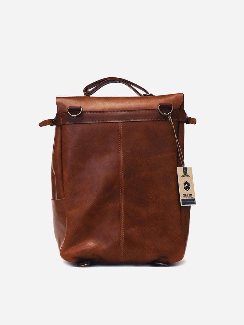 Candeeiros Brown Leather Backpack | Ideal & Co