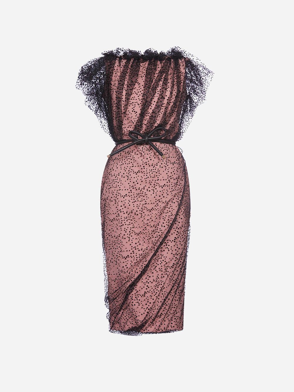 Nude Belted Dress | Diogo Miranda 