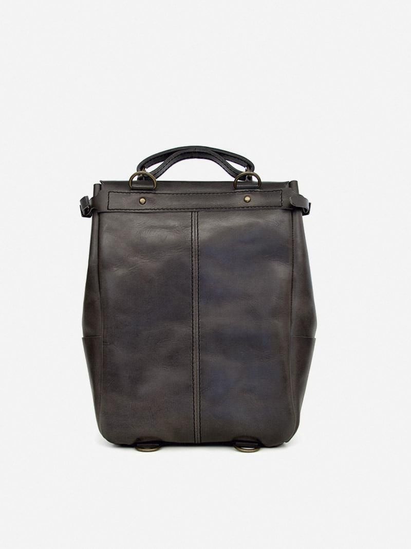 Candeeiros Grey Leather Backpack | Ideal & Co