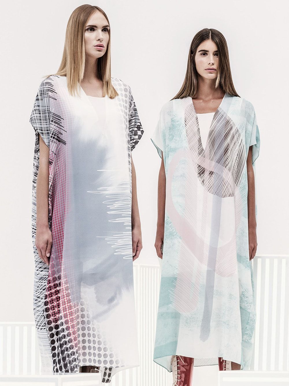 Multicolour Silk Caftan Dress | Luis Buchinho