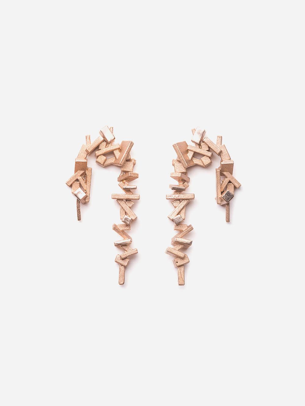 Rose Gold Pendant Earrings City Affairs - V8 | Kathia Bucho