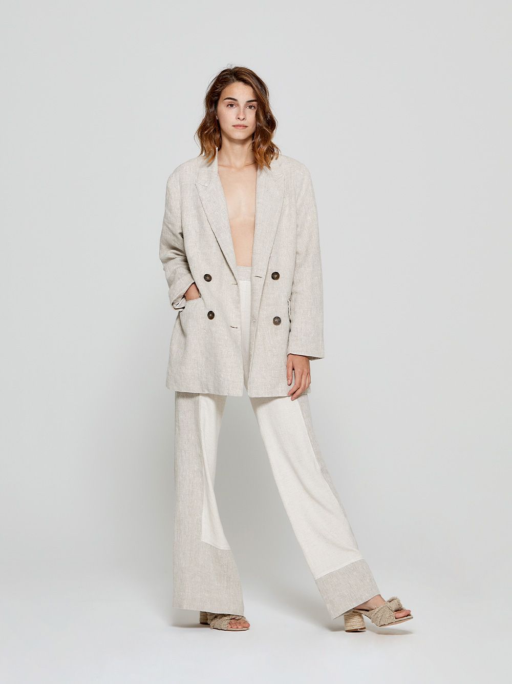 Loose Fit Linen Blazer | A-line Clothing