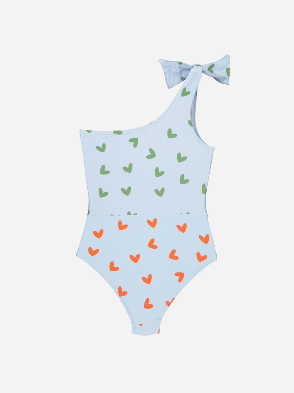 Assymetric textured hearts swimsuit