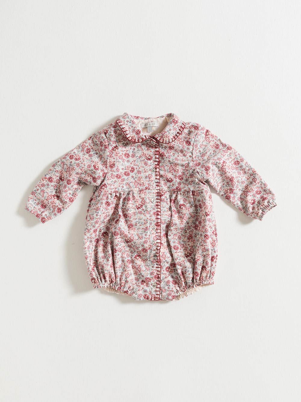 ROMPER / BURGUNDY FLOWERS | Grace Baby and Child