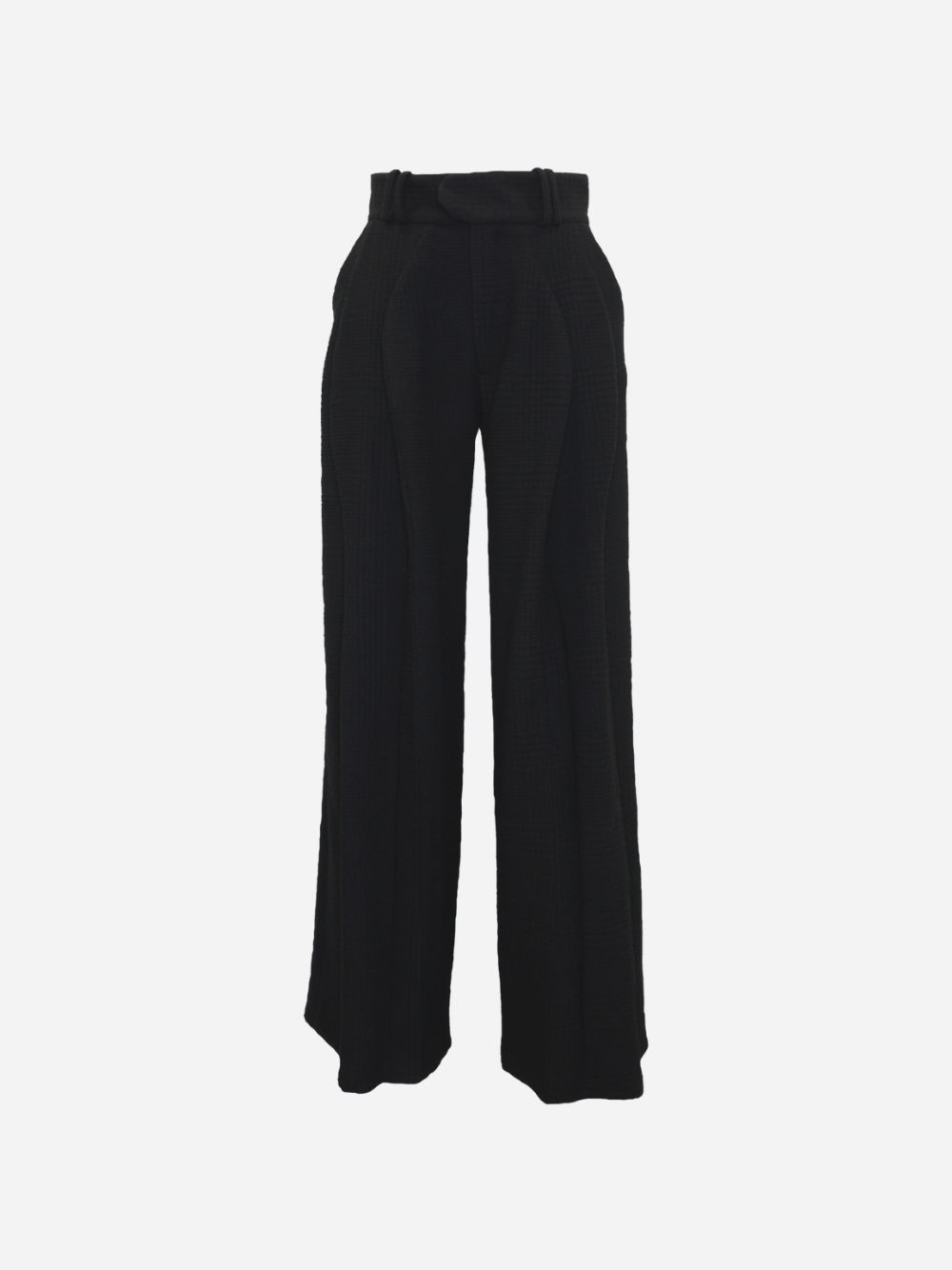 Black Straight Cut Pleated Trousers