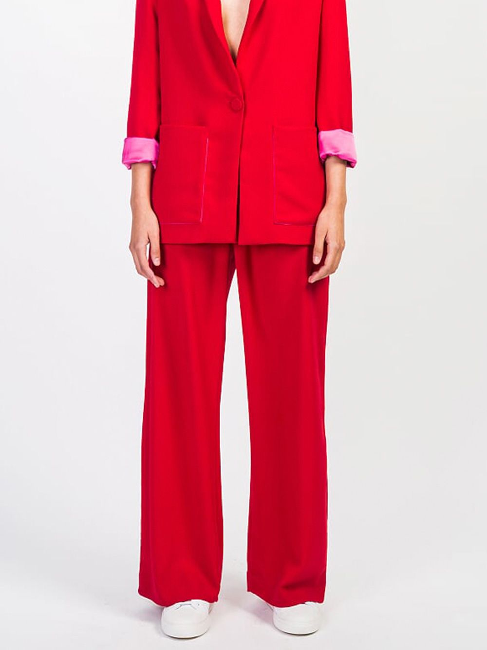 Red Wide Trousers | Hyena Tailor Made