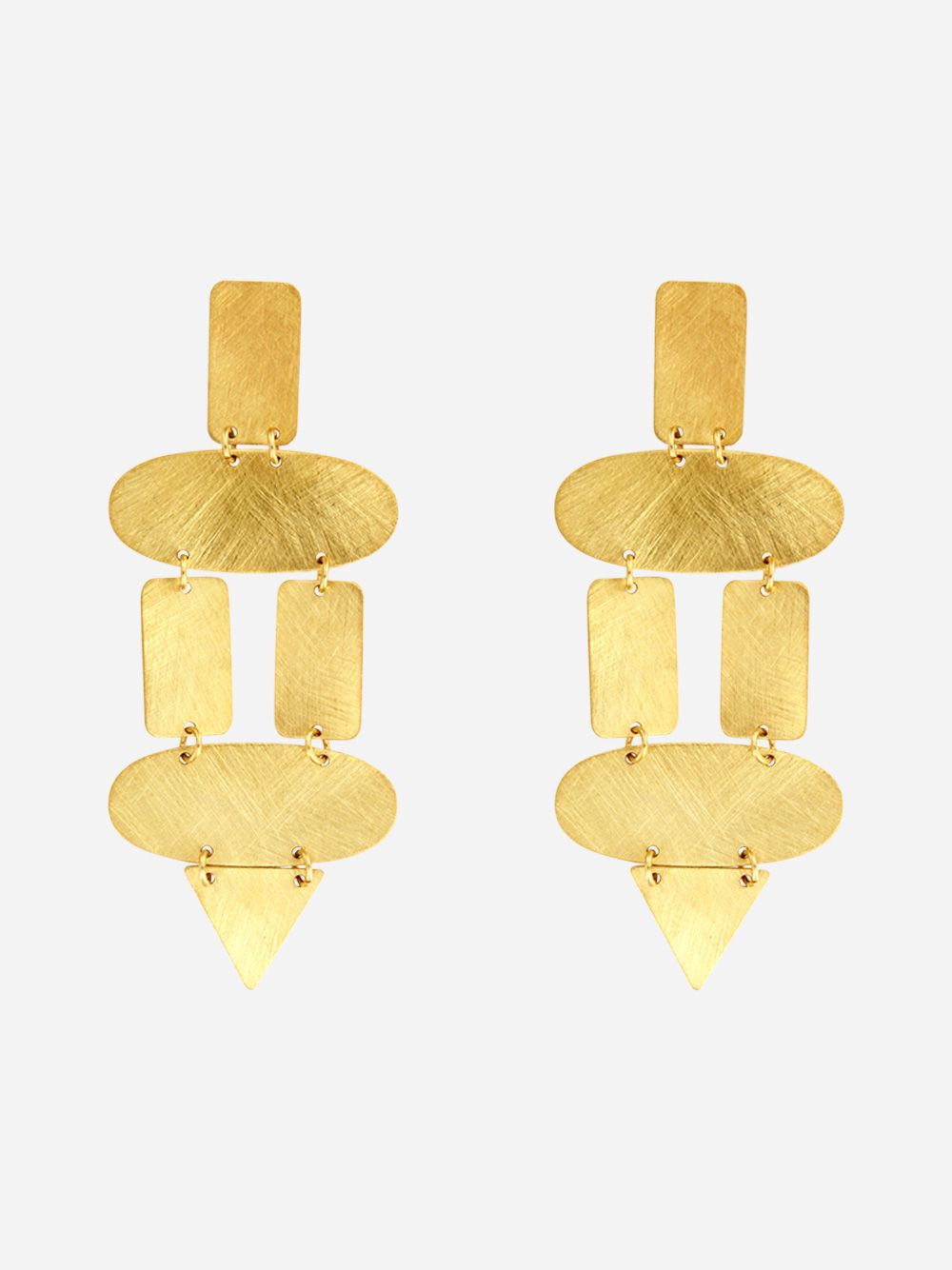 Geo Golden Earings | Mesh Jewellery 