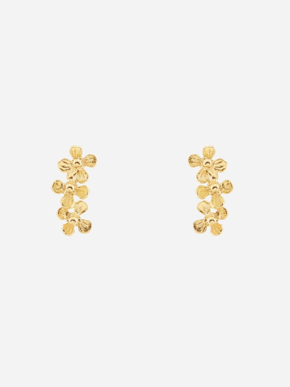 Boho 3 Flower Gold Earrings