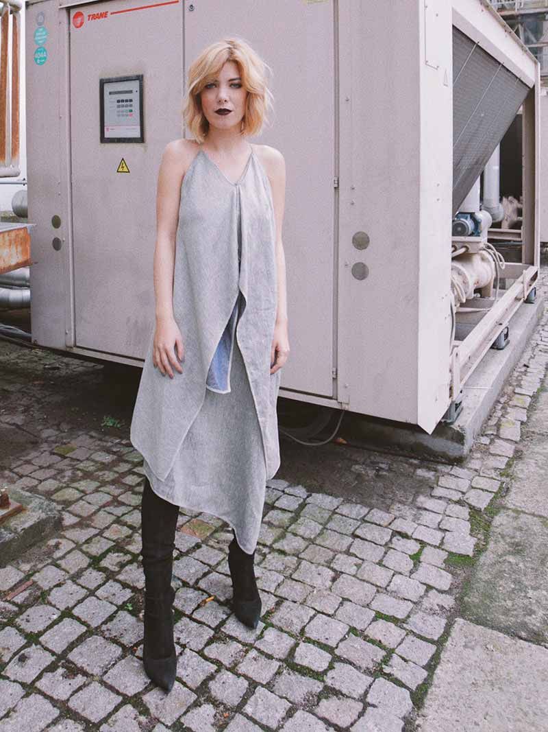Rosmarin Light Grey Dress | Carla Pontes