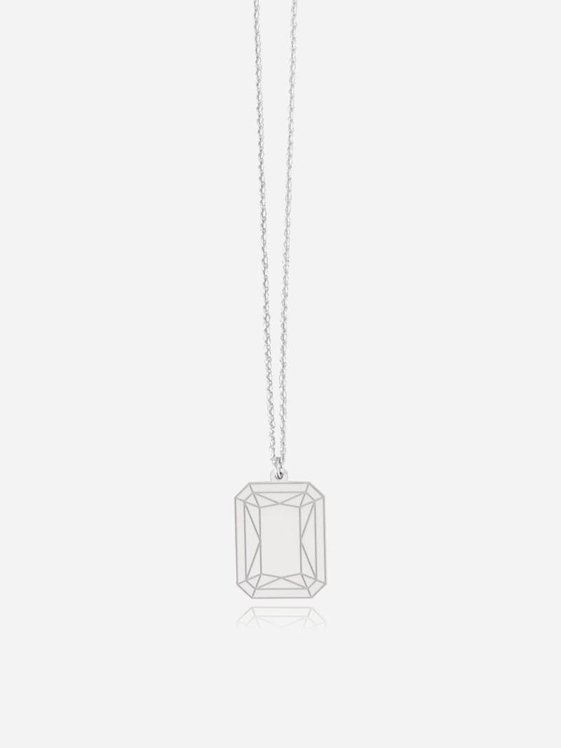 Margaret Square Silver Necklace | Mel Jewel