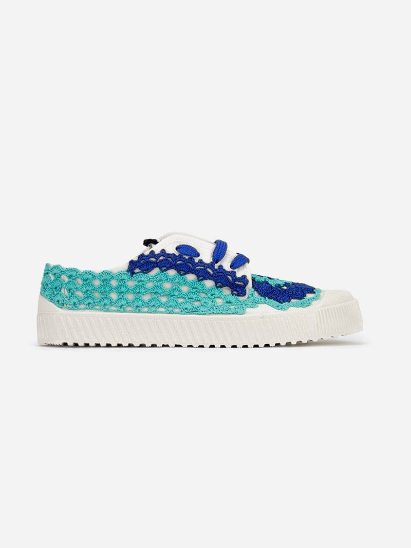 Fátima Branco Blue Crochet Sneakers | Ubber White