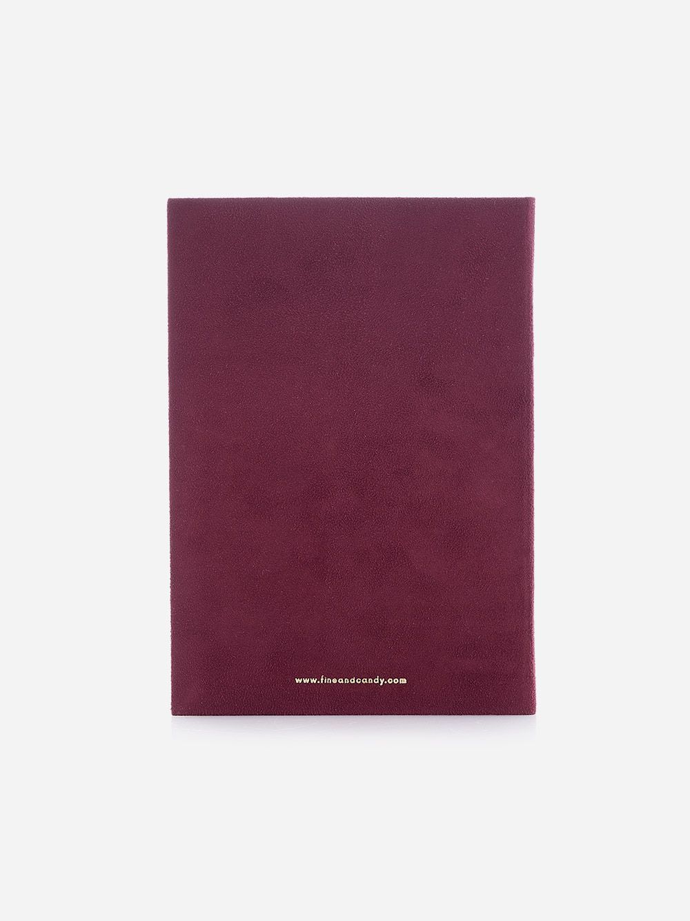 Notebook bordô em capa semi-mole em veludo macio Fine & Candy