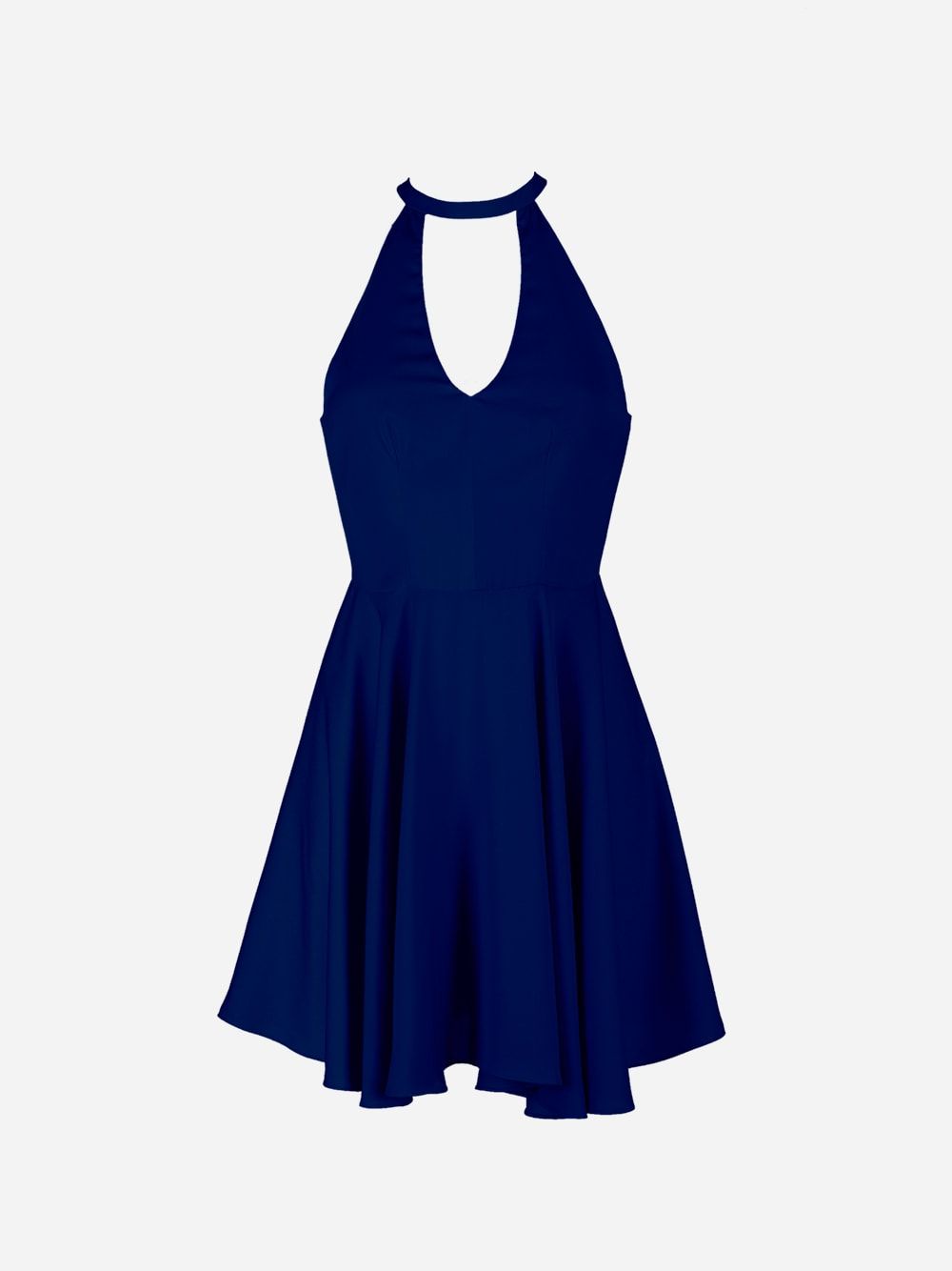 Midnightblue Halter Neck Mini Dress 