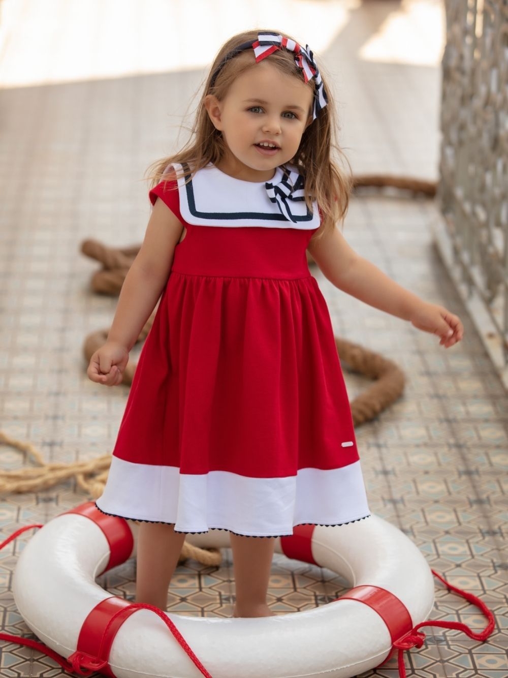 Girls Red Dress with Bow