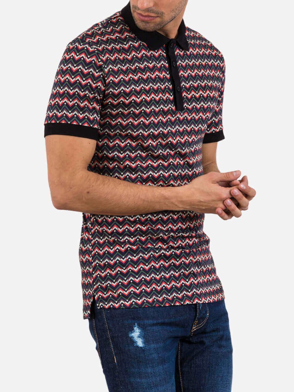 Triangle Lines Polo Shirt | Inimigo Clothing