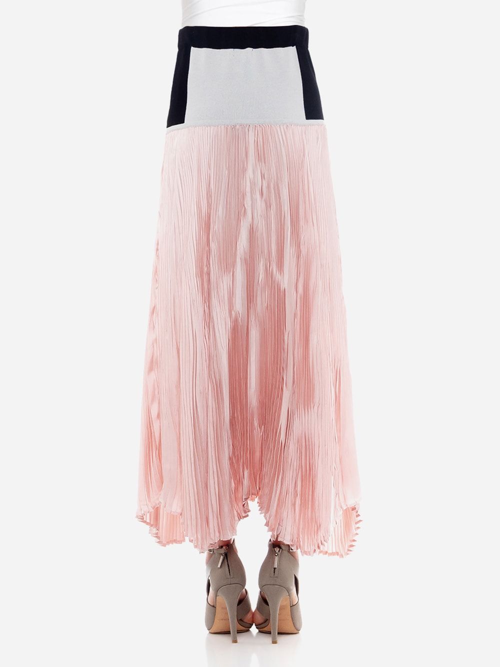 Pink Long Pleated Skirt | Luis Buchinho