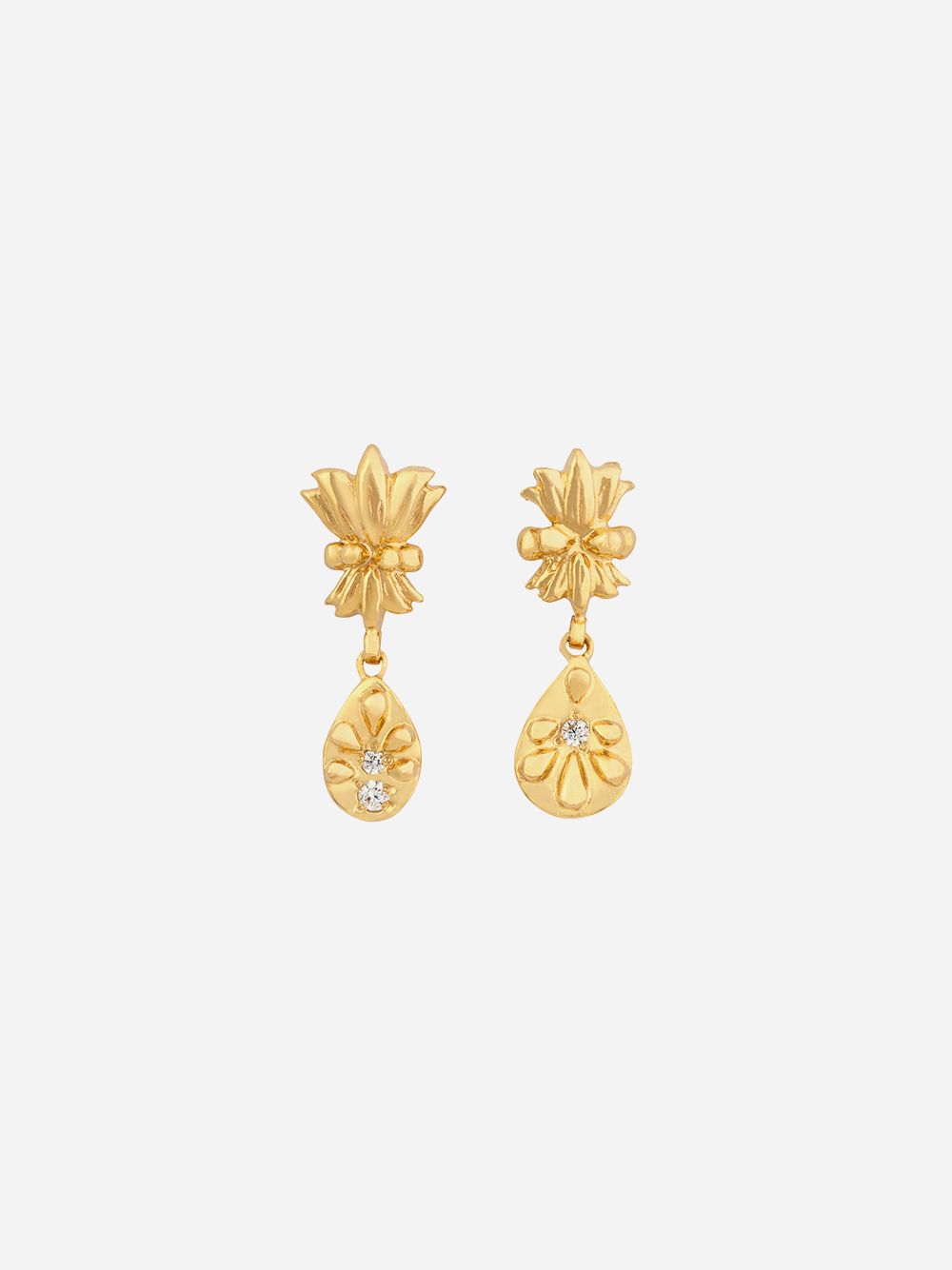 Lotus with Tear Drops Earrings