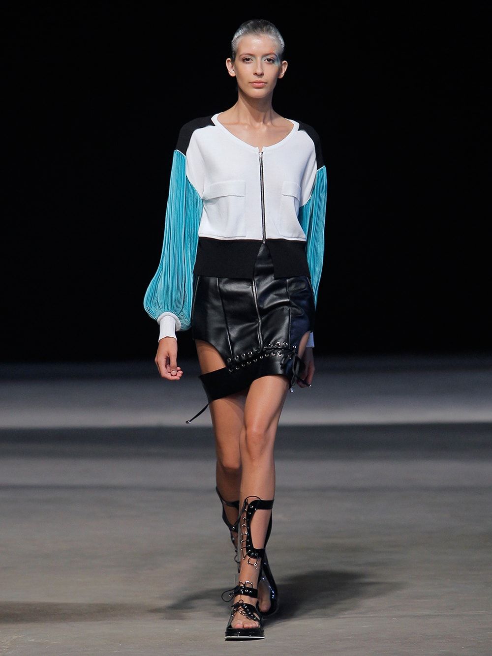 Green Pleated Sleeves Jacket | Luis Buchinho
