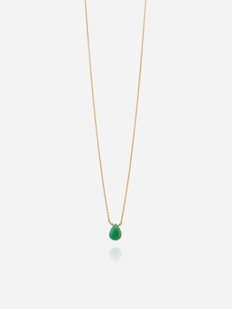 Green Drop Golden Necklace | Sopro