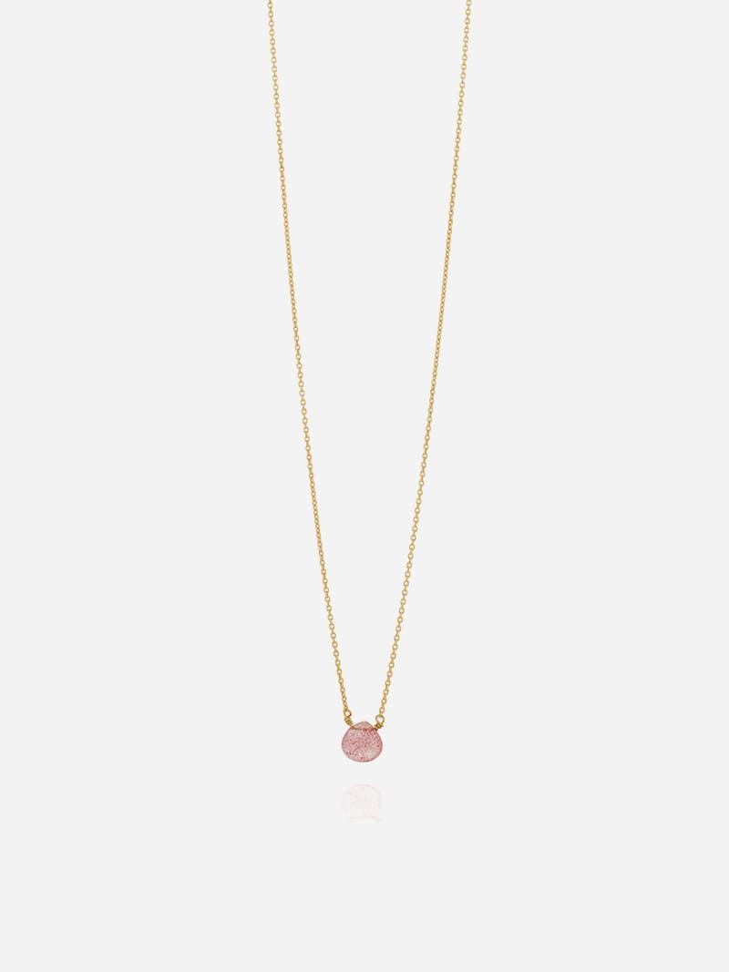 Pink Drop Golden Necklace | Sopro