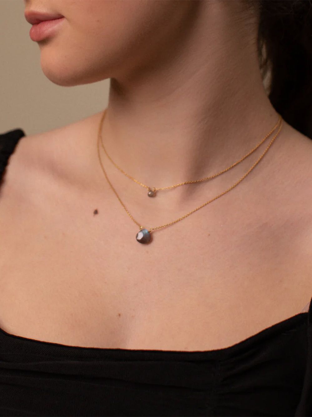 Colar Gota Labradorite