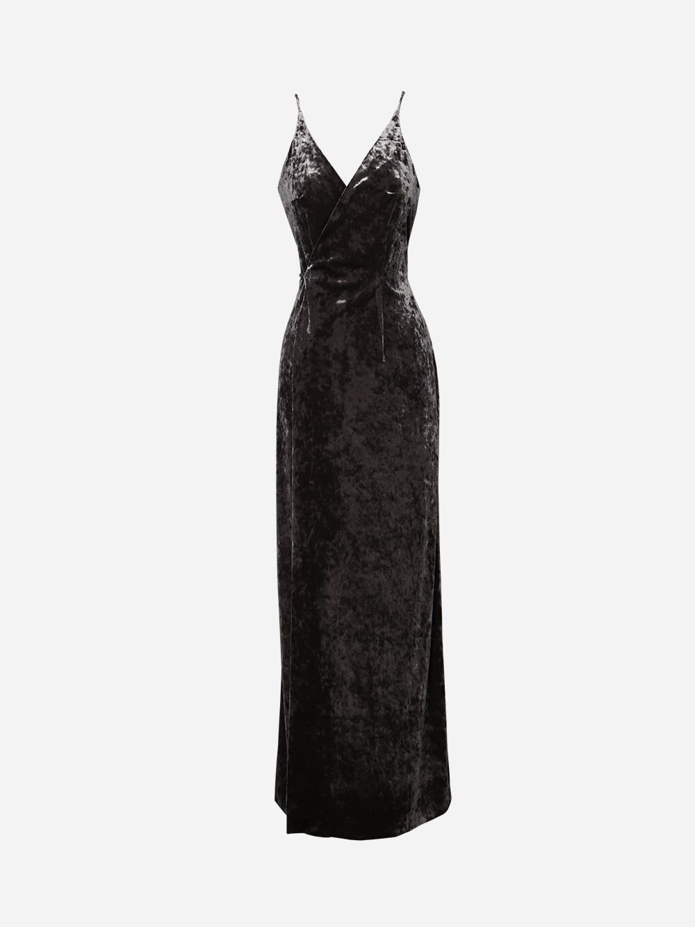 Grey Velvet Jersey Long Dress | Cleonice