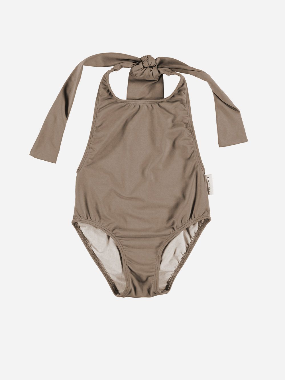 Baby Swimsuit with Back Bow Taupe